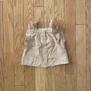 Zara Kids Tan Gingham Blouse
